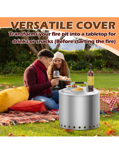 Tapa de Fogata Redonda MOASKER 15" Acero Inoxidable