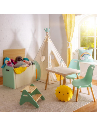 Juego de Mesa y Sillas B. Toys Kid Century Modern Menta