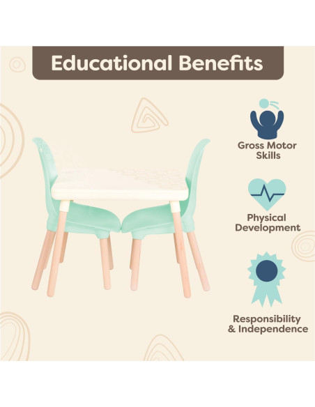 Juego de Mesa y Sillas B. Toys Kid Century Modern Menta