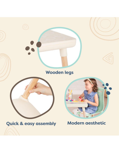 Juego de Mesa y Sillas B. Toys Kid Century Modern Menta