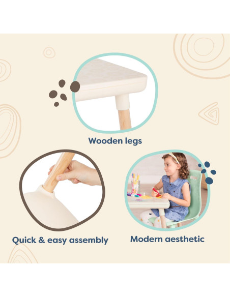 Juego de Mesa y Sillas B. Toys Kid Century Modern Menta