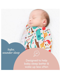SleepingBaby Zippy Swaddle Manta Envoltura Bebés 2 Pzs Animales 2
