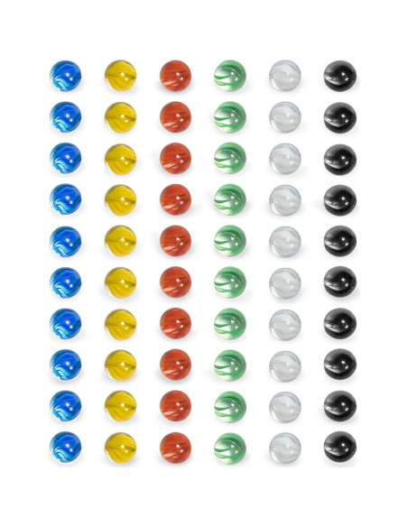 Canicas de Vidrio 60 Piezas 14mm Diseño Pétalo Importaciones Yellow Mountain