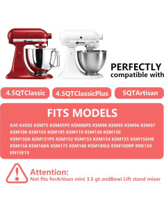 Tazón de acero inoxidable 5QT XINCAN para mezcladores KitchenAid 2