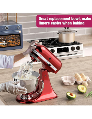 Tazón de acero inoxidable 5QT XINCAN para mezcladores KitchenAid