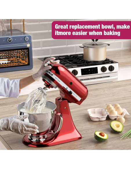 Tazón de acero inoxidable 5QT XINCAN para mezcladores KitchenAid