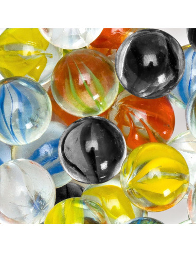 Canicas de Vidrio 60 Piezas 14mm Diseño Pétalo Importaciones Yellow Mountain