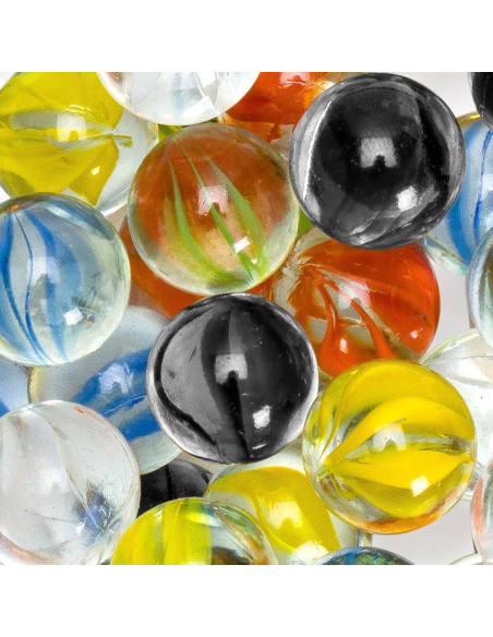 Canicas de Vidrio 60 Piezas 14mm Diseño Pétalo Importaciones Yellow Mountain