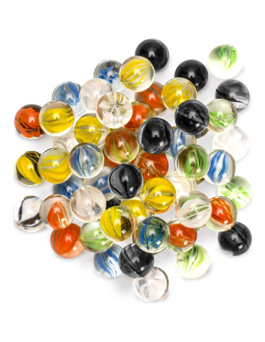 Canicas de Vidrio 60 Piezas 14mm Diseño Pétalo Importaciones Yellow Mountain