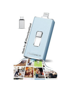 Unidad Flash USB 256GB Patianco para iPhone y iPad Azul