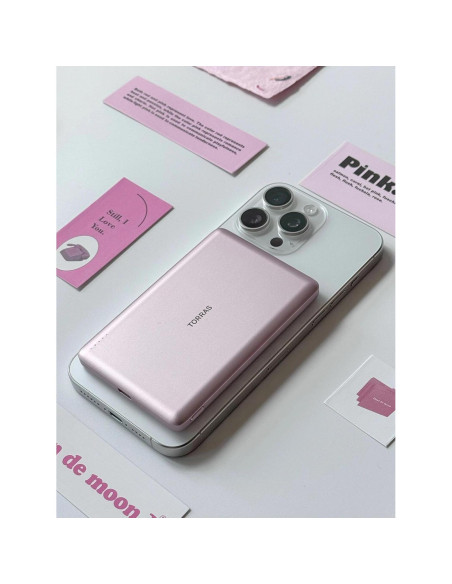 Cargador Portátil Inalámbrico TORRAS MiniMag 5000mAh Rosa