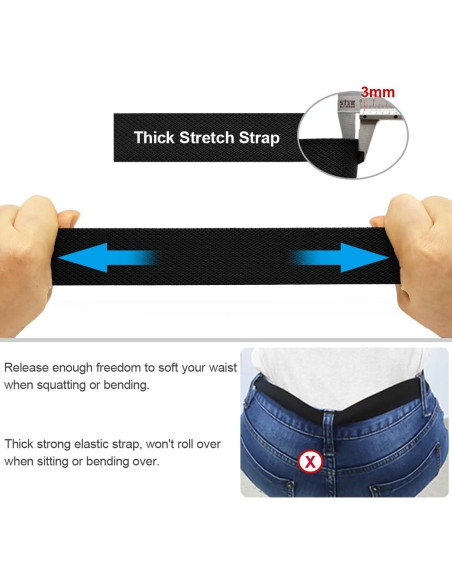 Cinturón Elástico Nylon WYuZe - 2 Cinturones Ajustables para Hombre