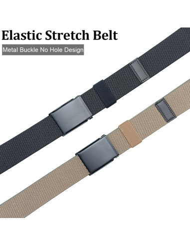 Cinturón Elástico Nylon WYuZe - 2 Cinturones Ajustables para Hombre