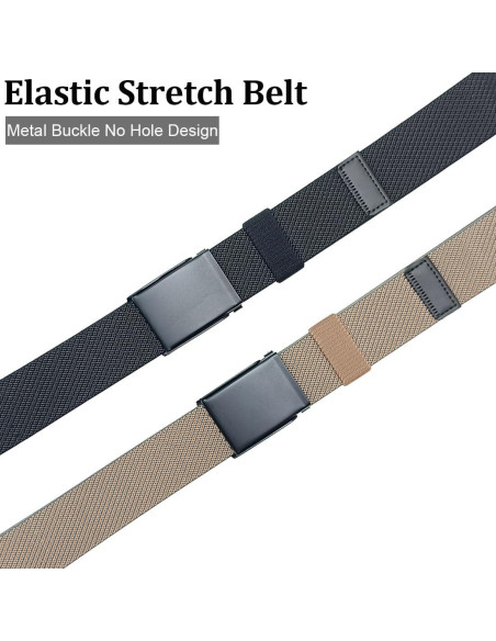 Cinturón Elástico Nylon WYuZe - 2 Cinturones Ajustables para Hombre