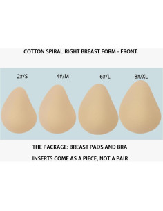 Prótesis de Mama Algodón Inserciones Espiral S-XL para Mastectomía 2