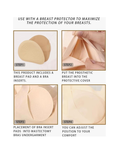 Prótesis de Mama Algodón Inserciones Espiral S-XL para Mastectomía