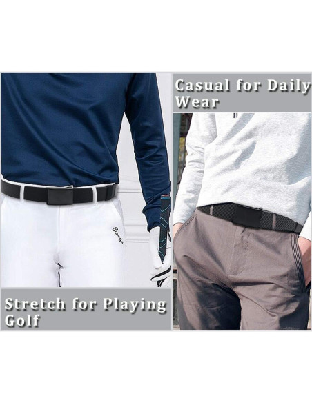 Cinturón Elástico Nylon WYuZe - 2 Cinturones Ajustables para Hombre