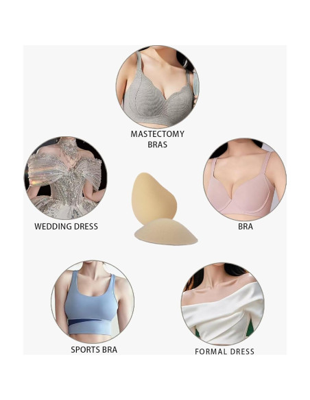 Prótesis de Mama Algodón Inserciones Espiral S-XL para Mastectomía