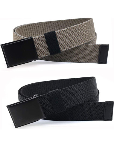Cinturón Elástico Nylon WYuZe - 2 Cinturones Ajustables para Hombre
