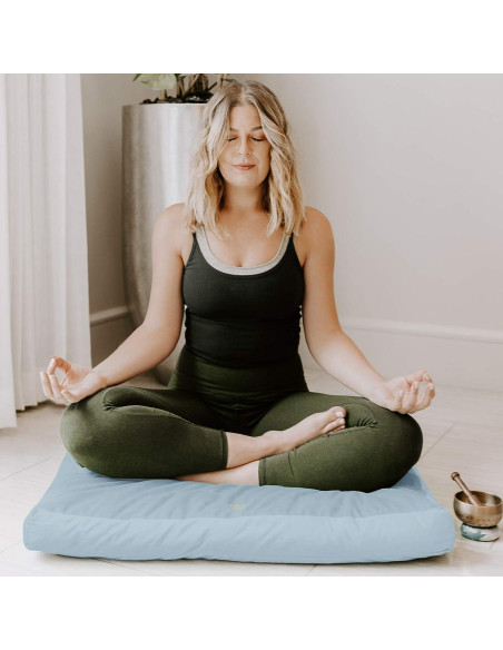 Cojín de Meditación Florensi Zabuton 100% Algodón Azul Pálido