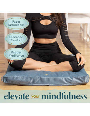 Cojín de Meditación Florensi Zabuton 100% Algodón Azul Pálido