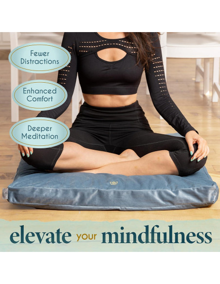 Cojín de Meditación Florensi Zabuton 100% Algodón Azul Pálido