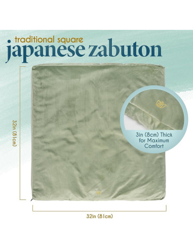 Cojín de Meditación Florensi Zabuton 100% Algodón Azul Pálido