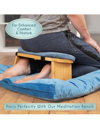 Cojín de Meditación Florensi Zabuton 100% Algodón Azul Pálido