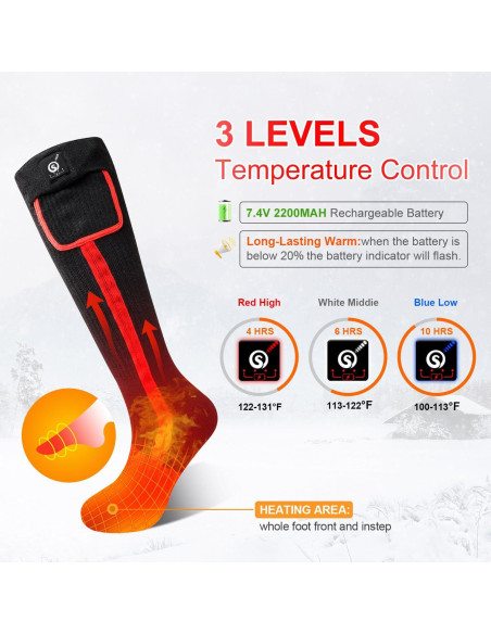 Calcetines Calentados Eléctricos Sun Will X-Large 7.4V