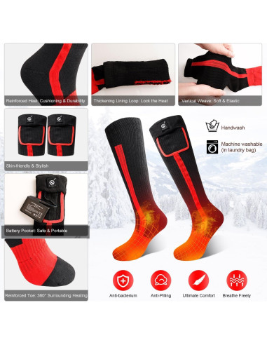 Calcetines Calentados Eléctricos Sun Will X-Large 7.4V
