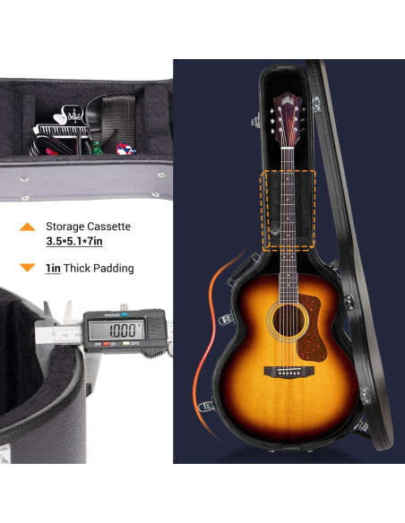 Estuche Duro para Guitarra Acústica CAHAYA 42" Impermeable
