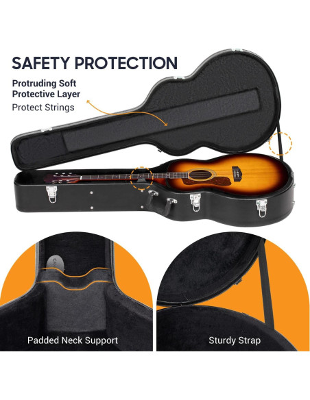 Estuche Duro para Guitarra Acústica CAHAYA 42" Impermeable