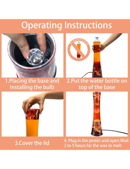 Lámpara de Lava BAOYIKU 16 Pulgadas Naranja y Roja