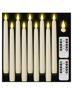 Velas LED Sin Llama Marfil 9pack con Control Remoto y Temporizador