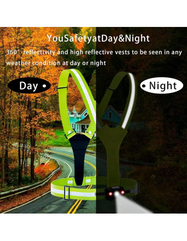 Conjunto de Seguridad LED rnairni para Correr y Ciclismo