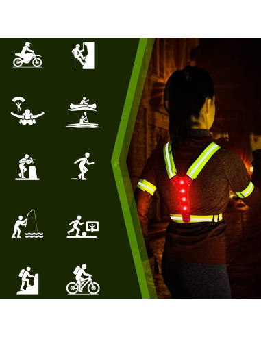 Conjunto de Seguridad LED rnairni para Correr y Ciclismo
