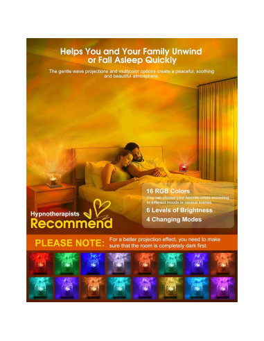 Proyector de Luz de Olas del Océano FXSW001 16 Colores