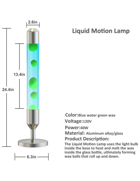 Lámpara de Movimiento Líquido Kyzfy 62 cm Verde y Azul
