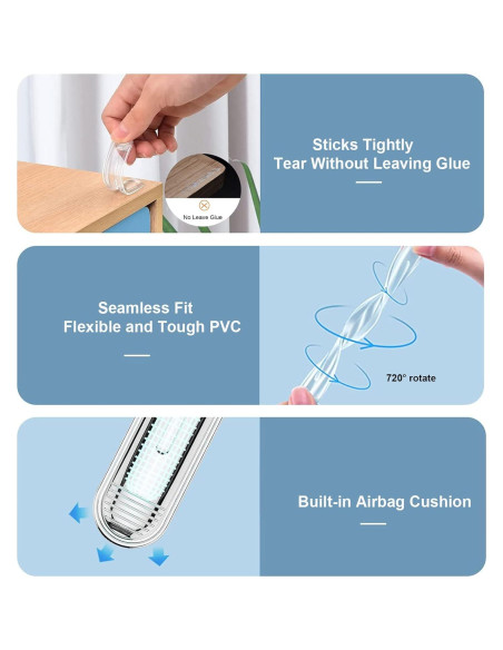 Bumpers Transparentes Uniticber 4 Piezas 14.69x1.70cm