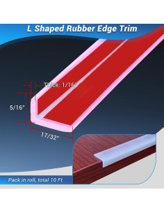 Bisel de goma autoadhesivo Protalwell L 3 metros transparente 2