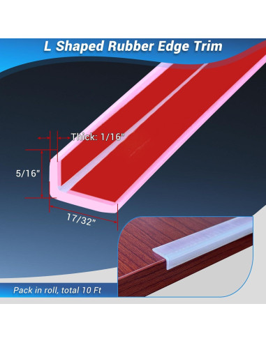 Bisel de goma autoadhesivo Protalwell L 3 metros transparente
