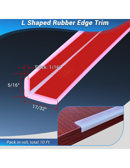 Bisel de goma autoadhesivo Protalwell L 3 metros transparente