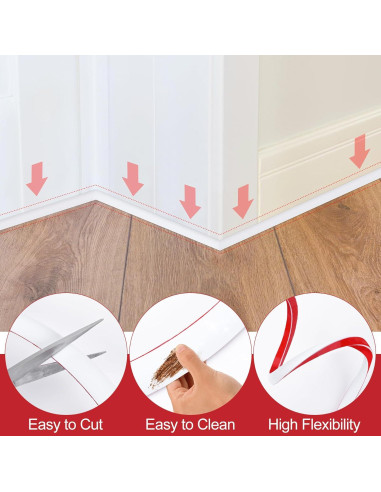 Moldura Flexible Autoadhesiva ToLanbbt 120 cm Blanca