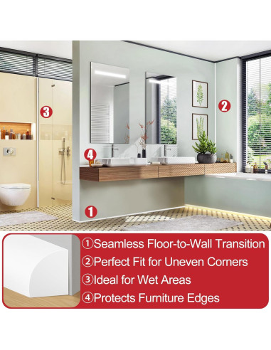 Moldura Flexible Autoadhesiva ToLanbbt 120 cm Blanca