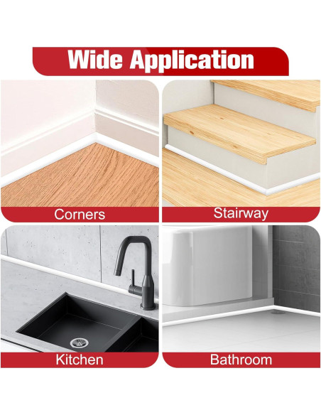 Moldura Flexible Autoadhesiva ToLanbbt 120 cm Blanca