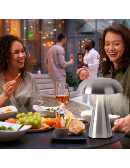 Lámpara de Mesa LED Inalámbrica Leroxo Plata 3 Colores