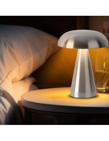 Lámpara de Mesa LED Inalámbrica Leroxo Plata 3 Colores