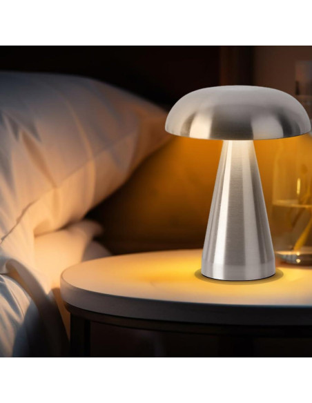 Lámpara de Mesa LED Inalámbrica Leroxo Plata 3 Colores