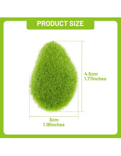Fensong 30 Piezas de Rocas de Musgo Artificial Verde 4.5 cm 2