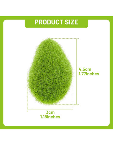 Fensong 30 Piezas de Rocas de Musgo Artificial Verde 4.5 cm